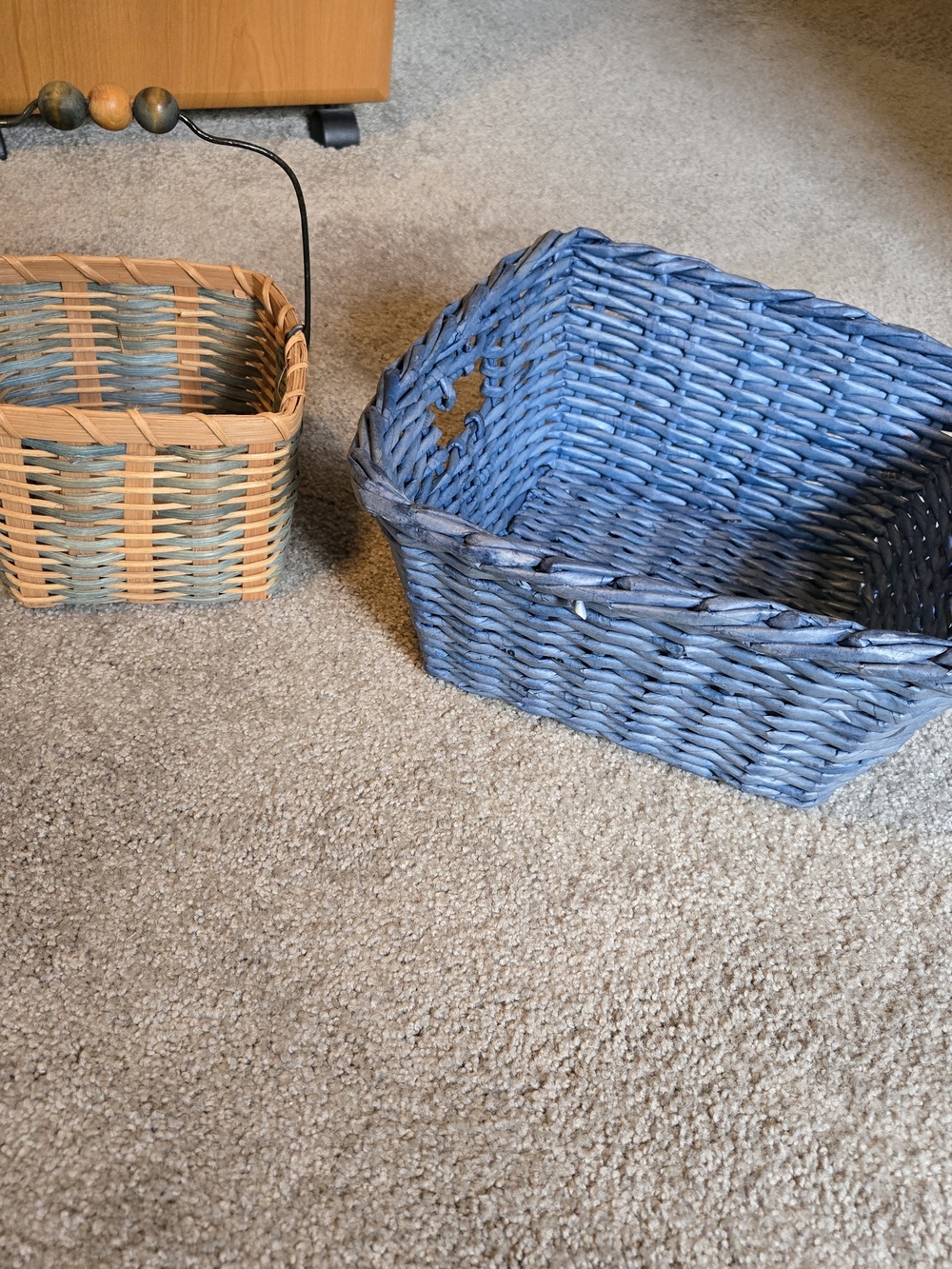 Neutral & Blue Woven Storage Baskets - Home Accents